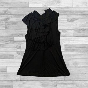 Cable & Guage Black ruffle sleeveless top size medium